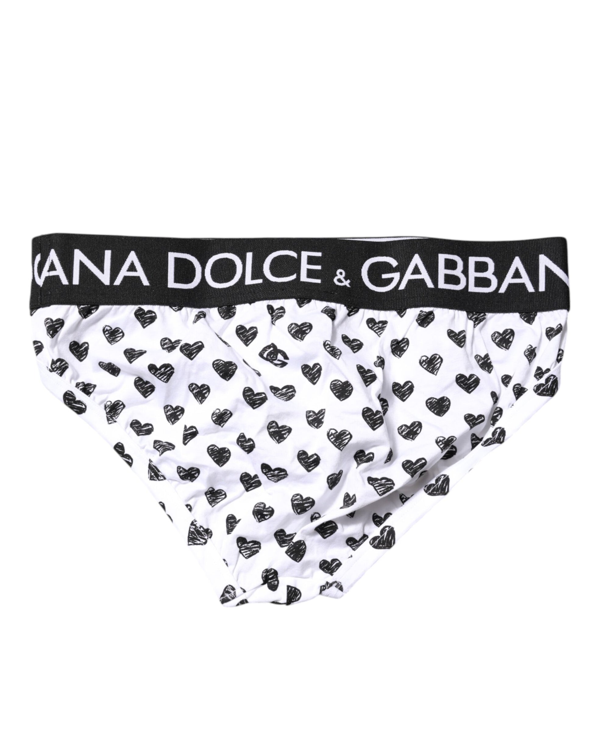 Dolce & Gabbana White Heart Printed Regular Brief Underwear Dolce & Gabbana