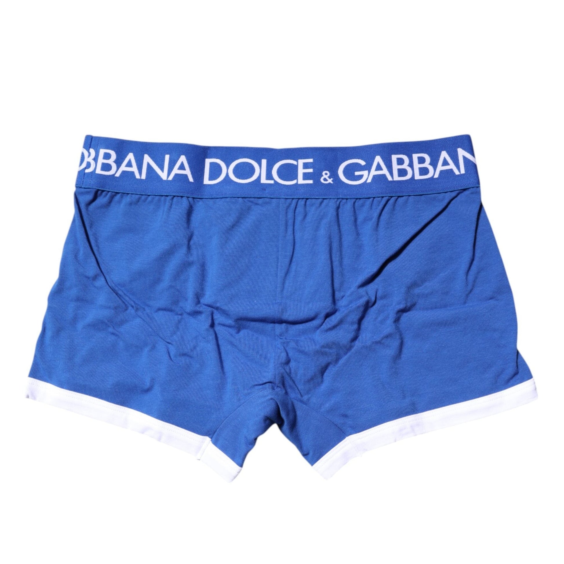 Dolce & Gabbana Blue Logo Waist Regular Boxer Brief Underwear