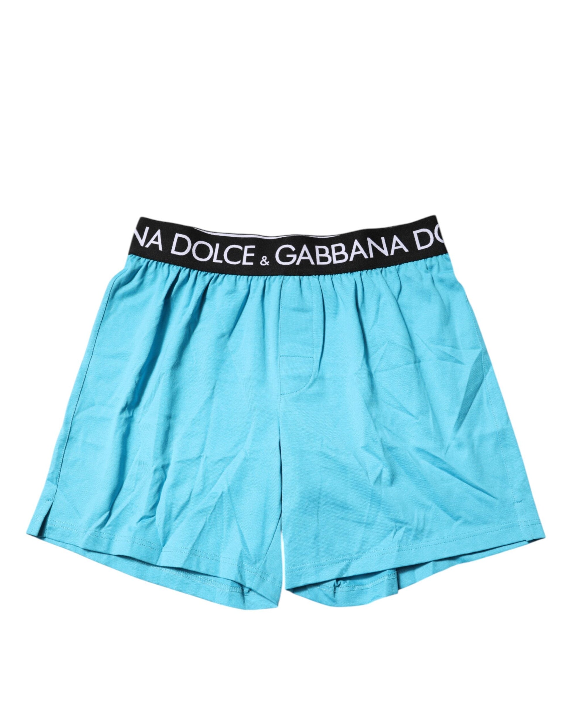 Dolce & Gabbana Blue Logo Waist Regular Boxer Shorts Underwear Dolce & Gabbana