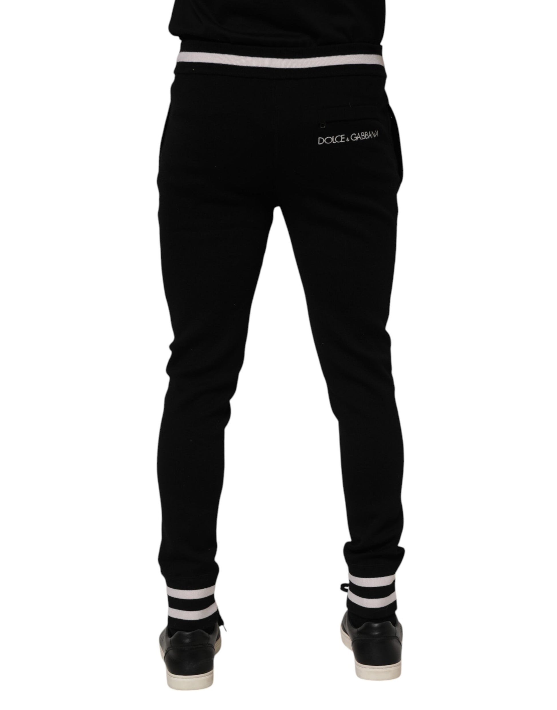 Dolce & Gabbana Black Cotton Men Jogger Sweatpants Pants Dolce & Gabbana