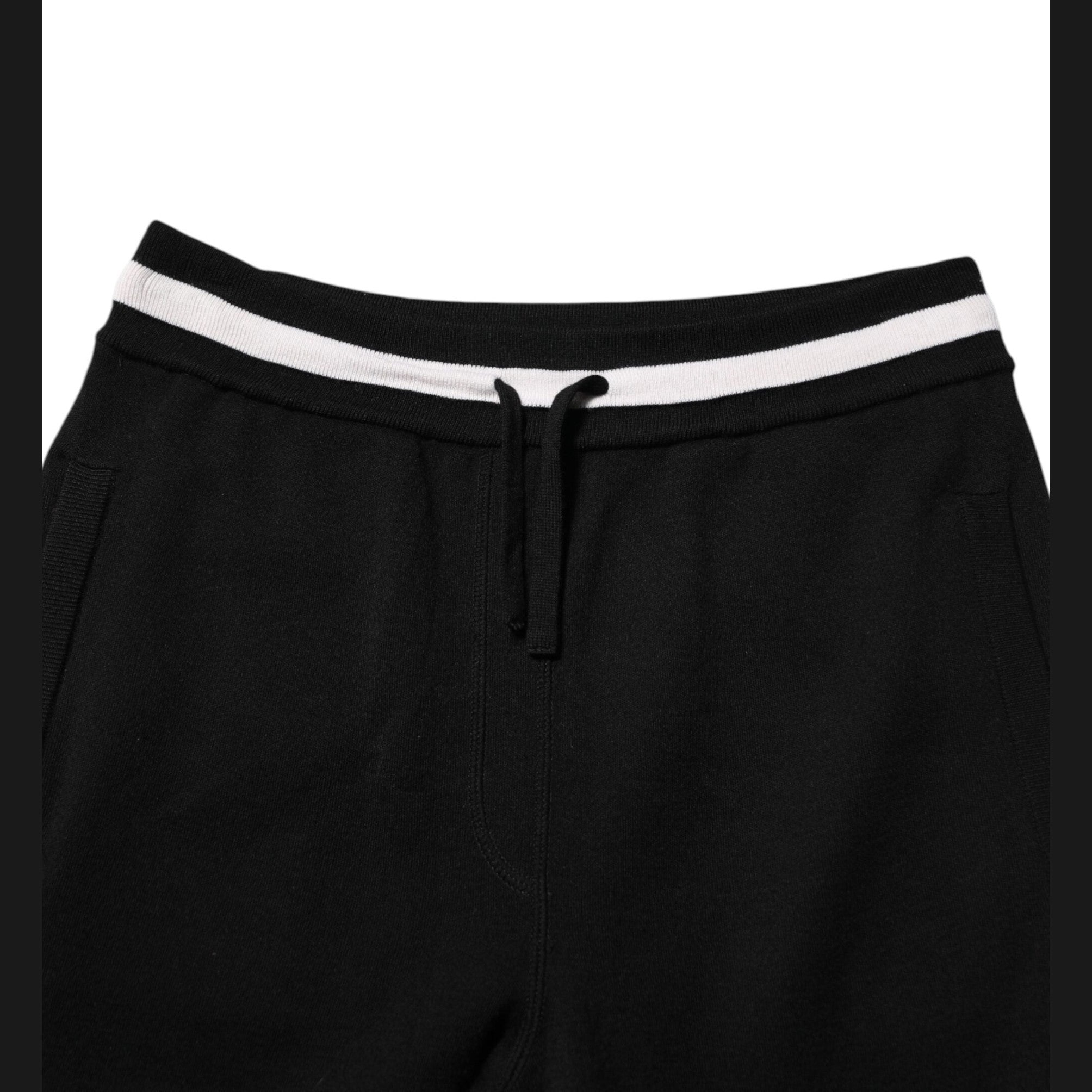 Dolce & Gabbana Black Cotton Men Jogger Sweatpants Pants