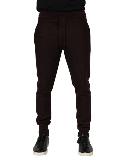 Dolce & Gabbana Brown Cashmere Men Jogger Sweatpants Pants Dolce & Gabbana