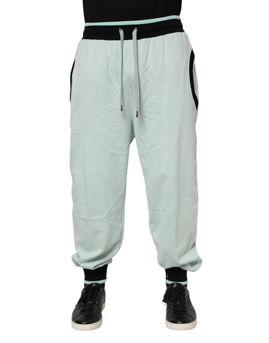 Dolce & Gabbana Light Green Cotton Men Jogger Sweatpants Pants Dolce & Gabbana