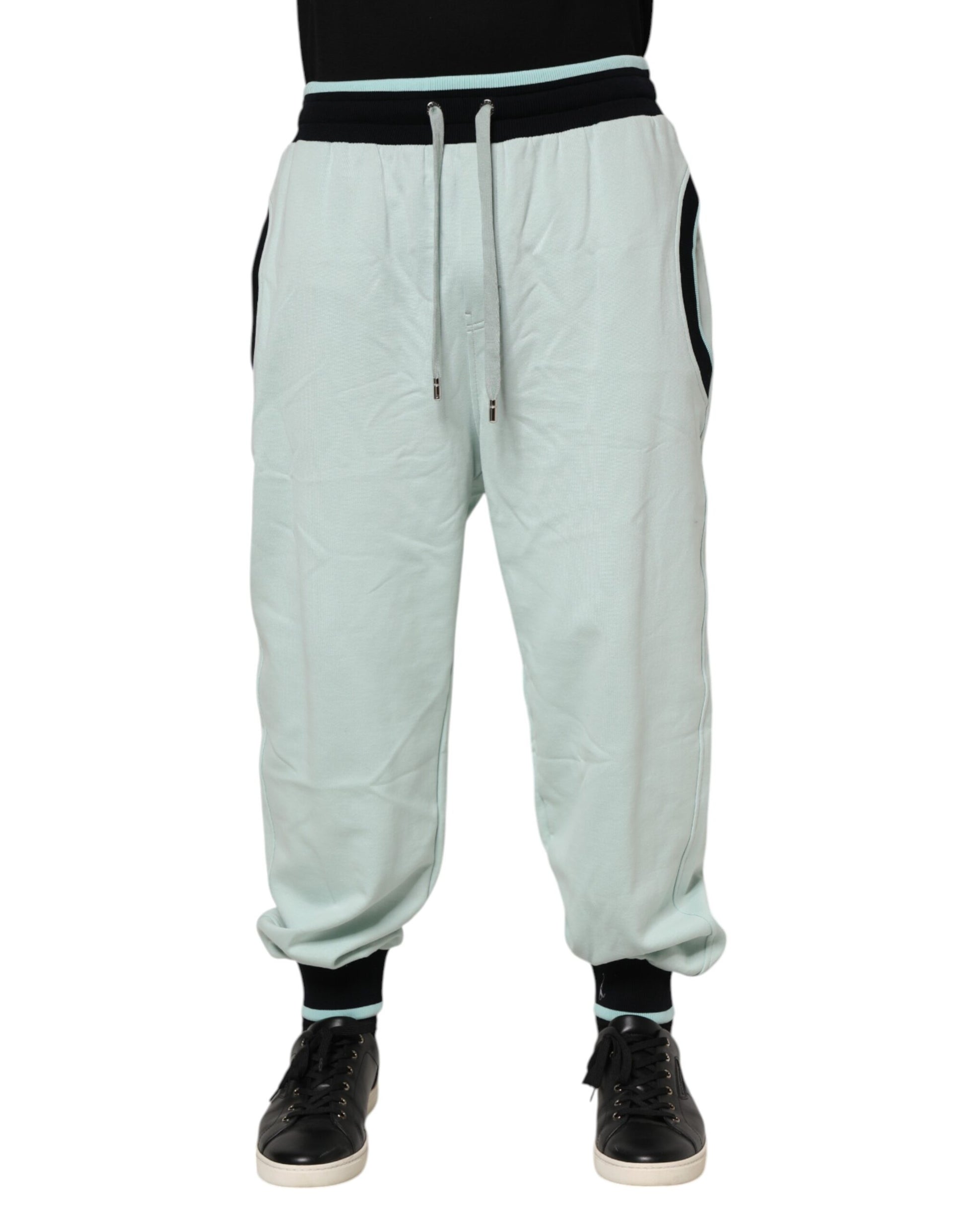 Dolce & Gabbana Light Green Cotton Men Jogger Sweatpants Pants Dolce & Gabbana