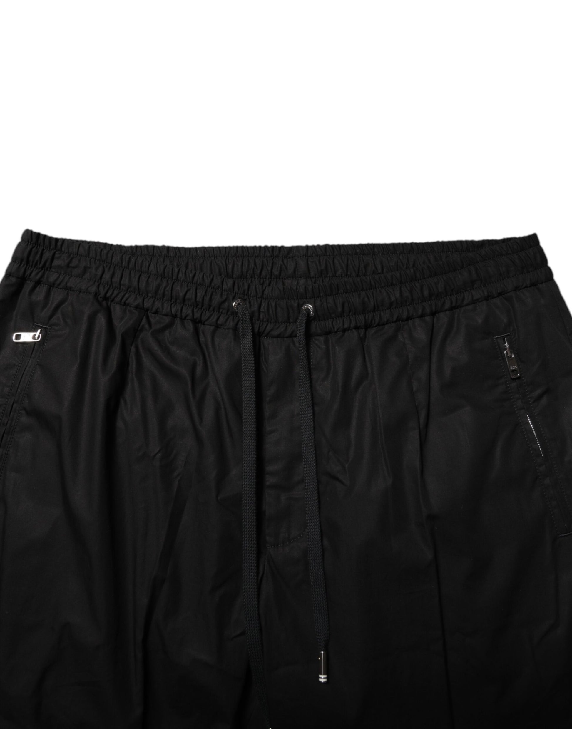 Dolce & Gabbana Black Cotton Logo Tape Men Jogger Pants Dolce & Gabbana