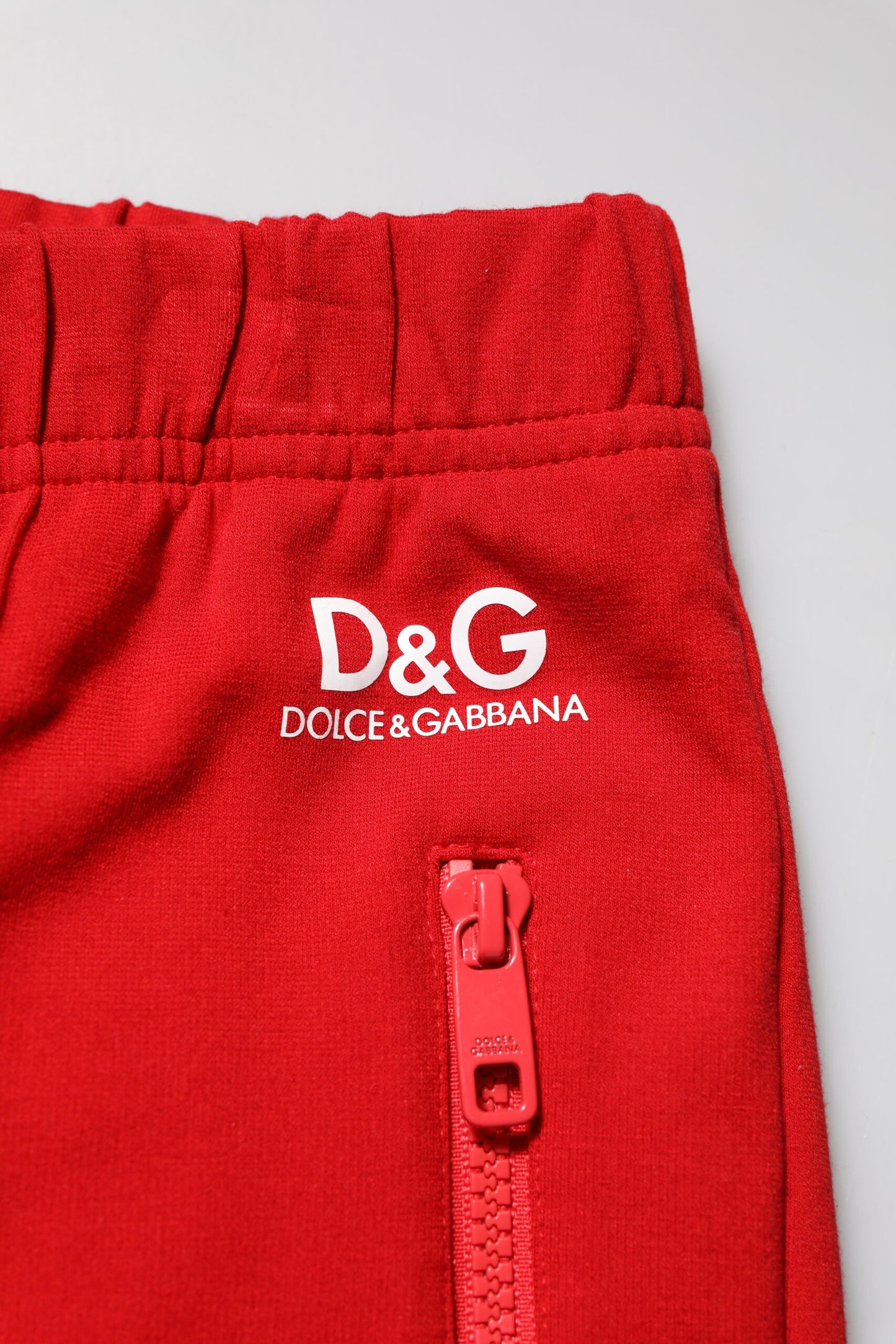 Dolce & Gabbana Red Viscose Logo Jogger Men Sweatpants Pants Dolce & Gabbana