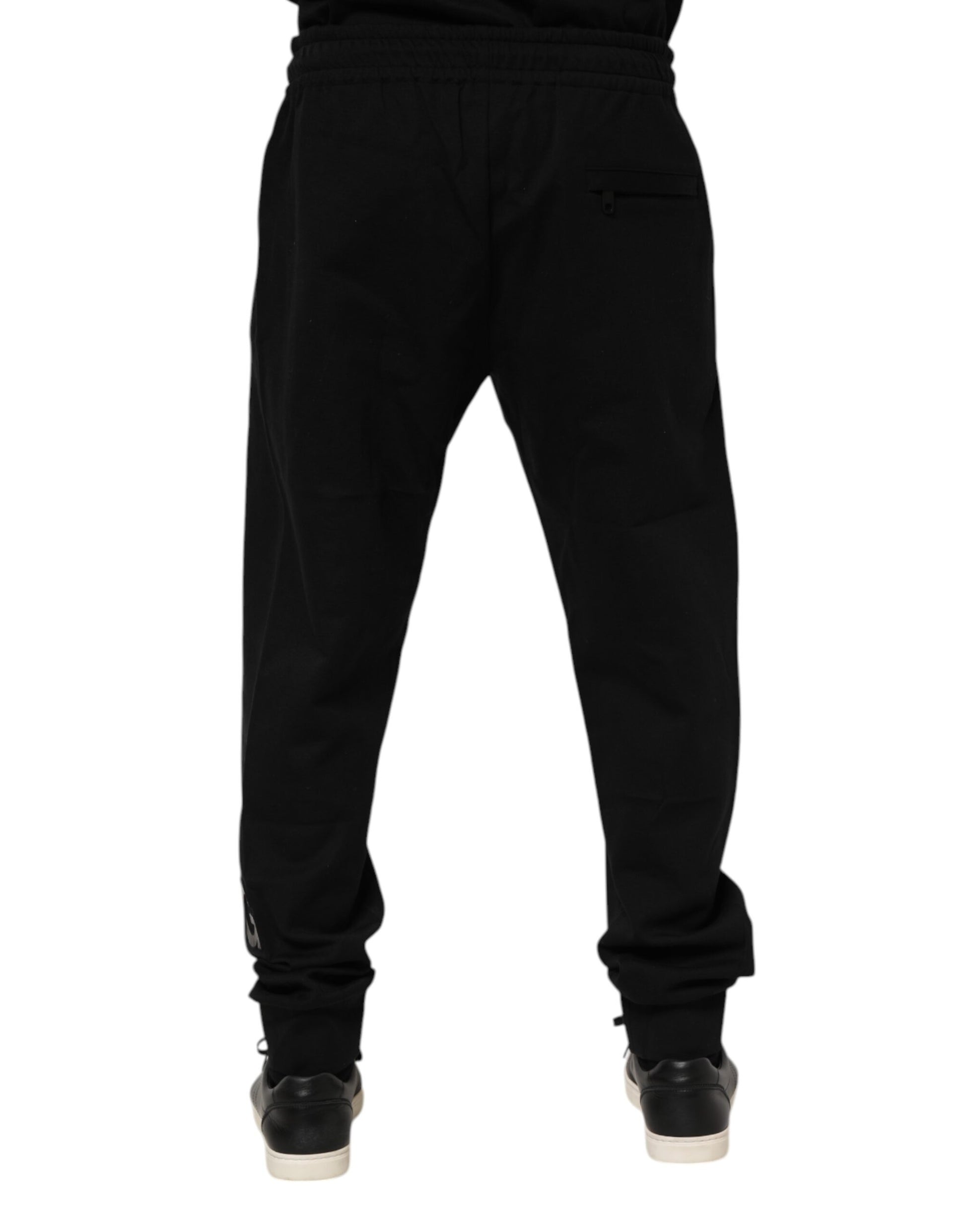 Dolce & Gabbana Black Cotton Men Jogger Sweatpants Pants Dolce & Gabbana