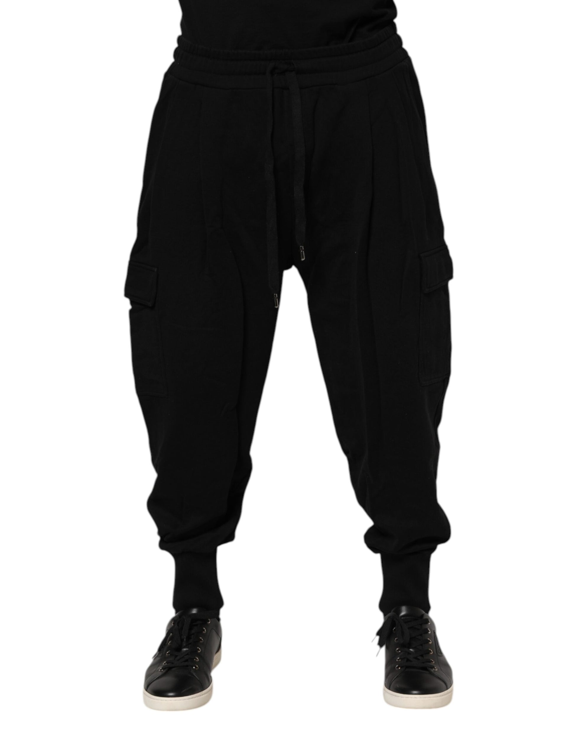 Dolce & Gabbana Black Cotton Logo Jogger Sweatpants Pants Dolce & Gabbana