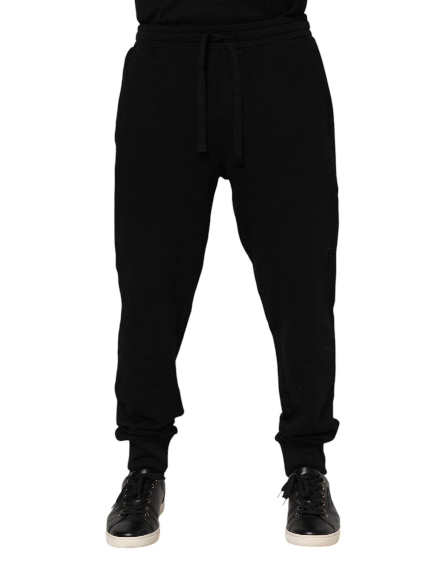 Dolce & Gabbana Black Cotton Crown Jogger Sweatpants Pants Dolce & Gabbana
