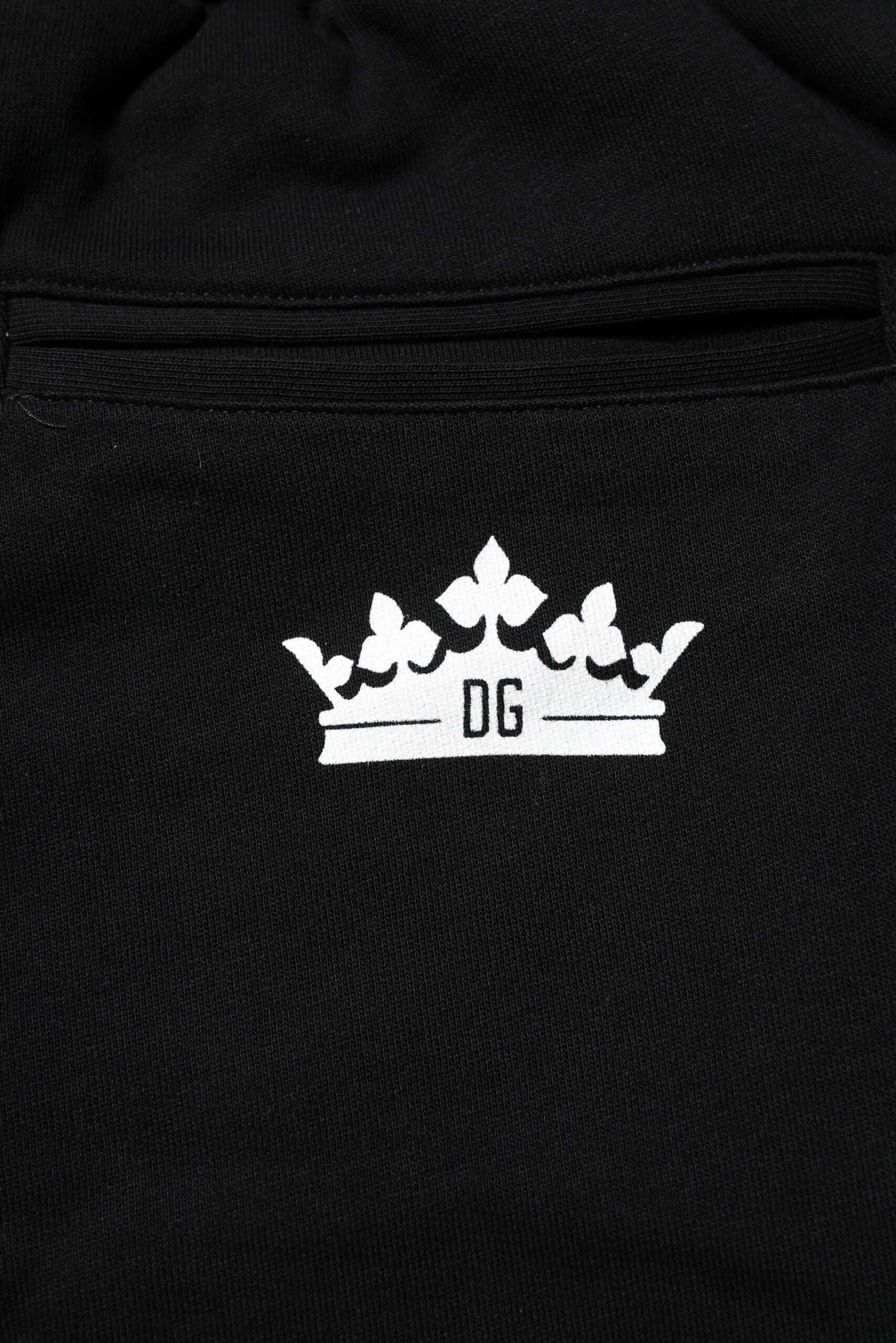 Dolce & Gabbana Black Cotton Crown Jogger Sweatpants Pants Dolce & Gabbana