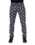 Dolce & Gabbana Dark Gray Logo Cotton Skinny Slim Denim Jeans
