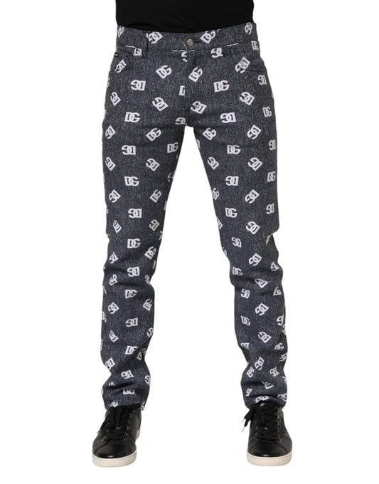Dolce & Gabbana Dark Gray Logo Cotton Skinny Slim Denim Jeans Dolce & Gabbana