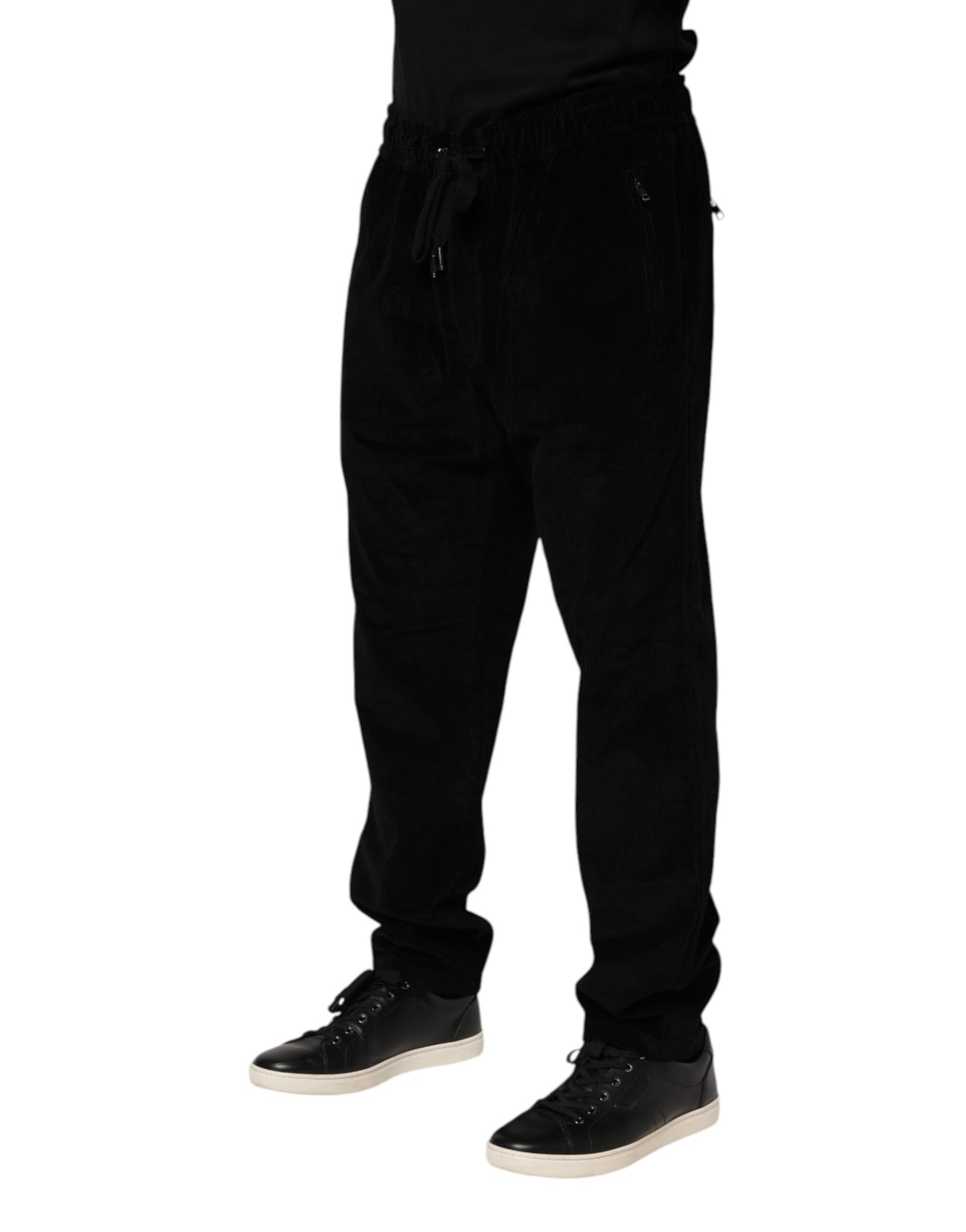 Dolce & Gabbana Black Cotton Men Jogger Sweatpants Pants Dolce & Gabbana