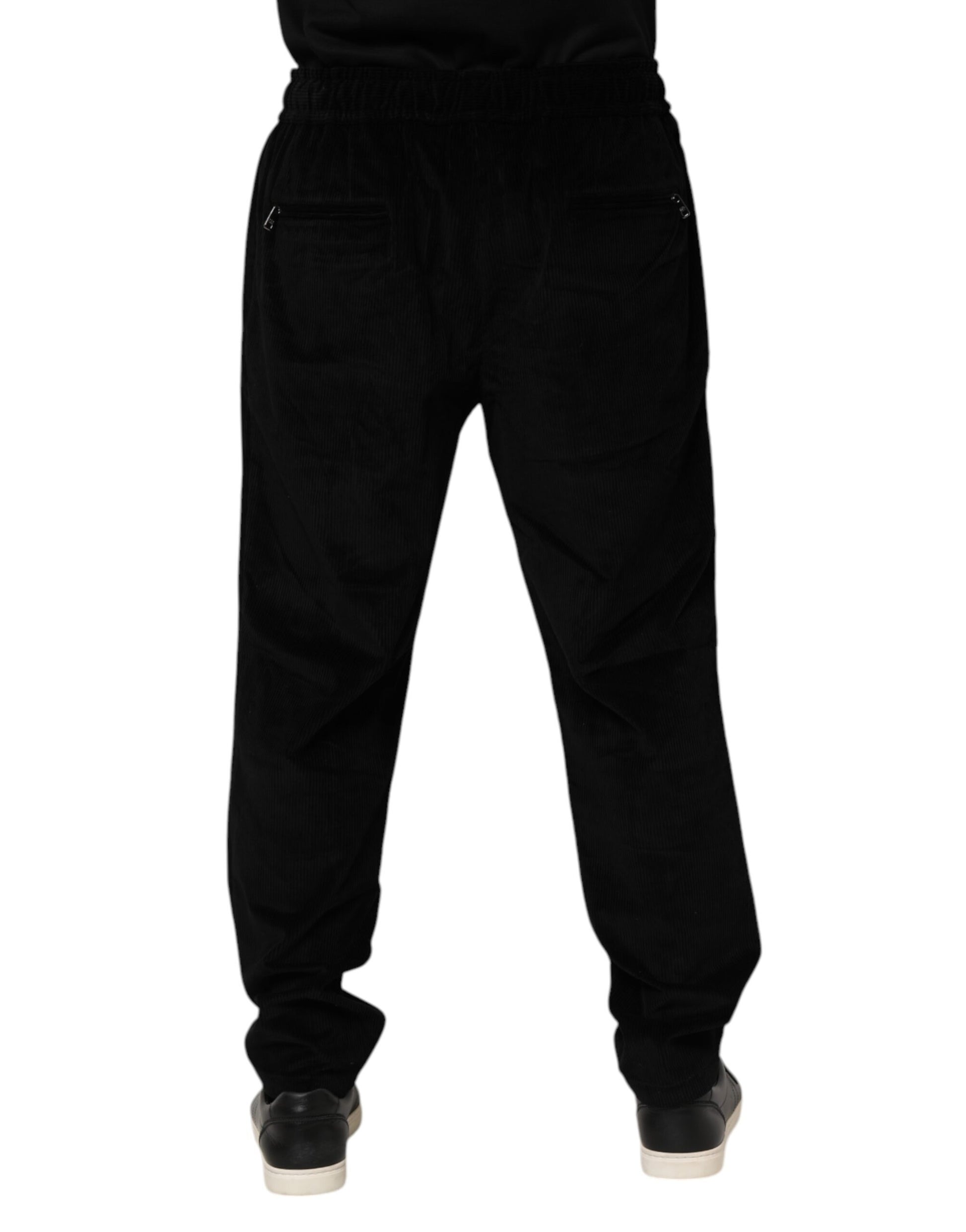 Dolce & Gabbana Black Cotton Men Jogger Sweatpants Pants Dolce & Gabbana