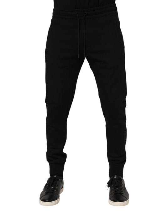 Dolce & Gabbana Black Cotton Men Jogger Sweatpants Pants Dolce & Gabbana
