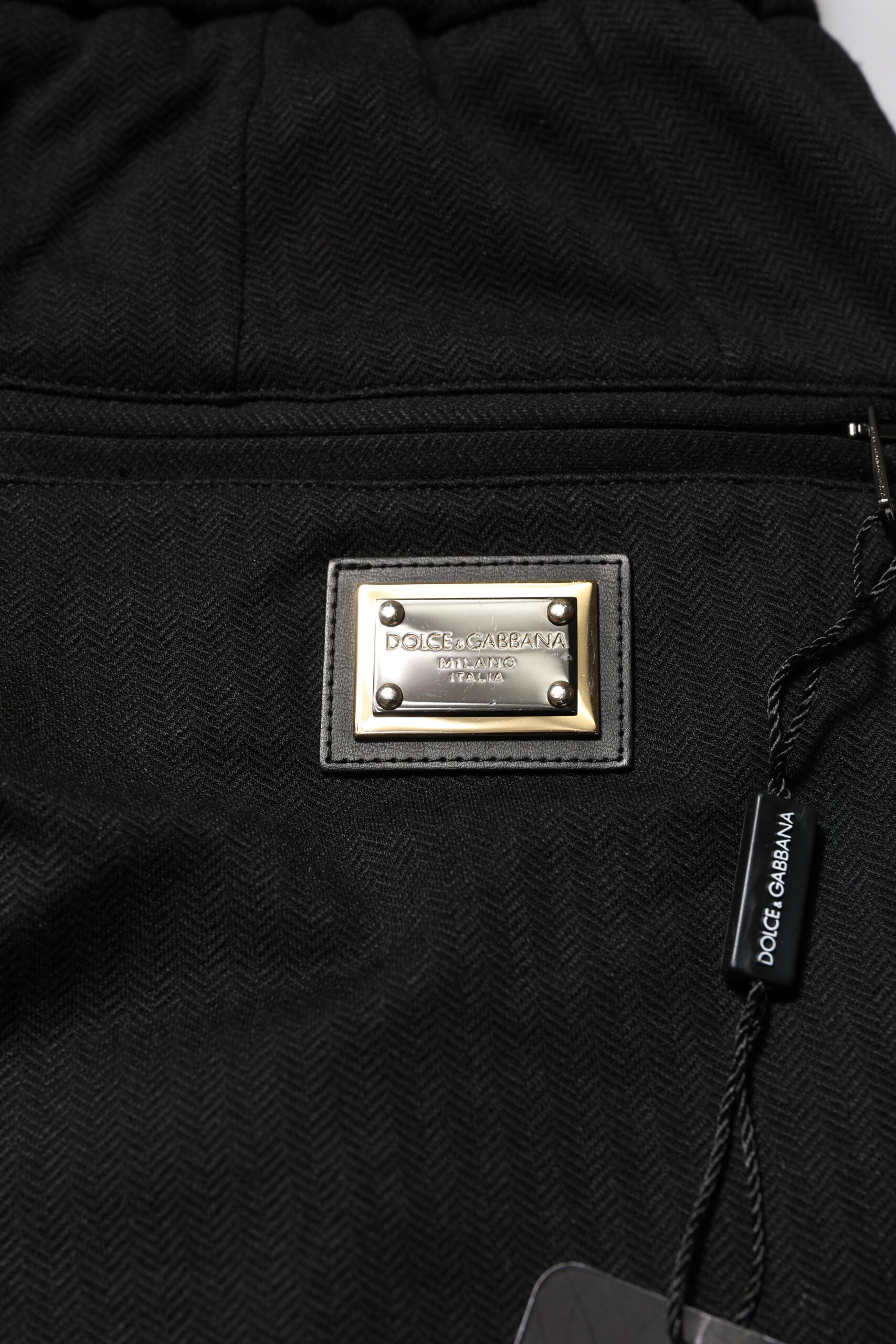 Dolce & Gabbana Black Viscose Drawstring Men Jogger Pants Dolce & Gabbana