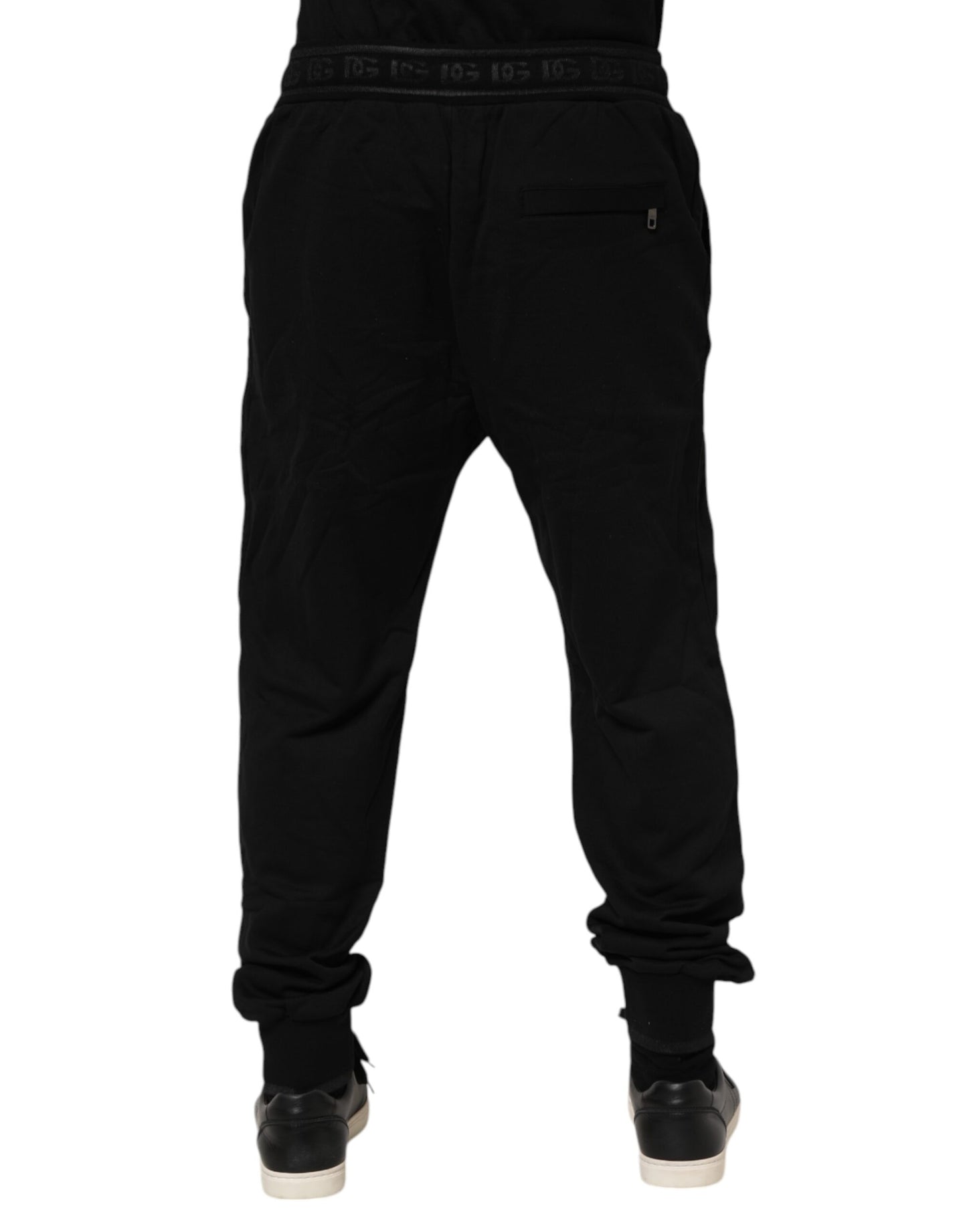 Dolce & Gabbana Black Cotton Drawstring Jogger Pants Dolce & Gabbana