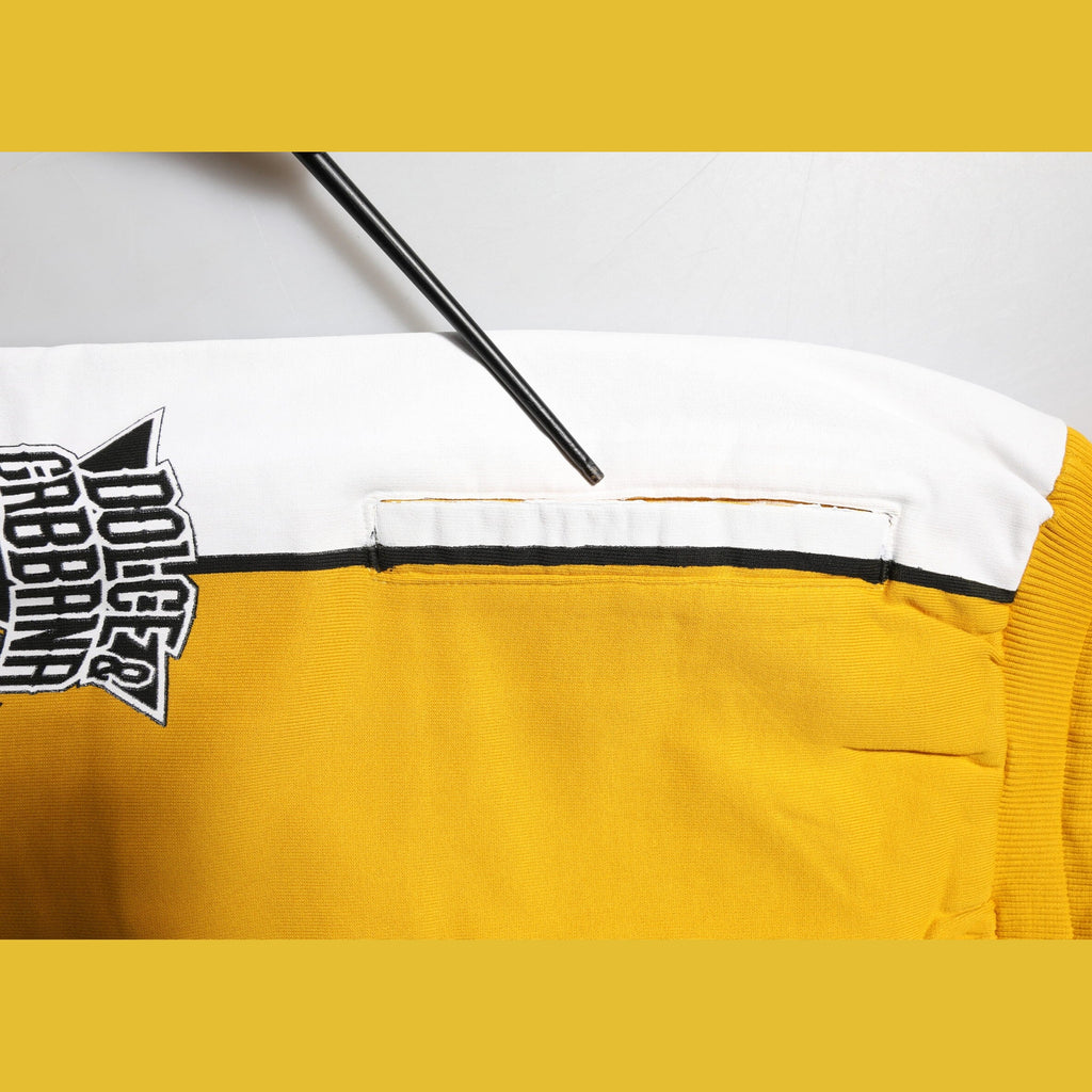 Dolce & Gabbana Yellow Cotton Drawstring Jogger Pants