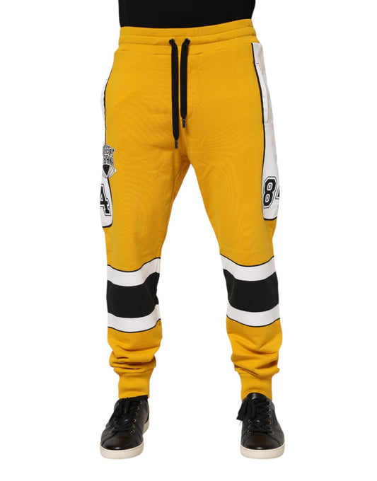 Dolce & Gabbana Yellow Cotton Sweatpants Jogger Pants Dolce & Gabbana