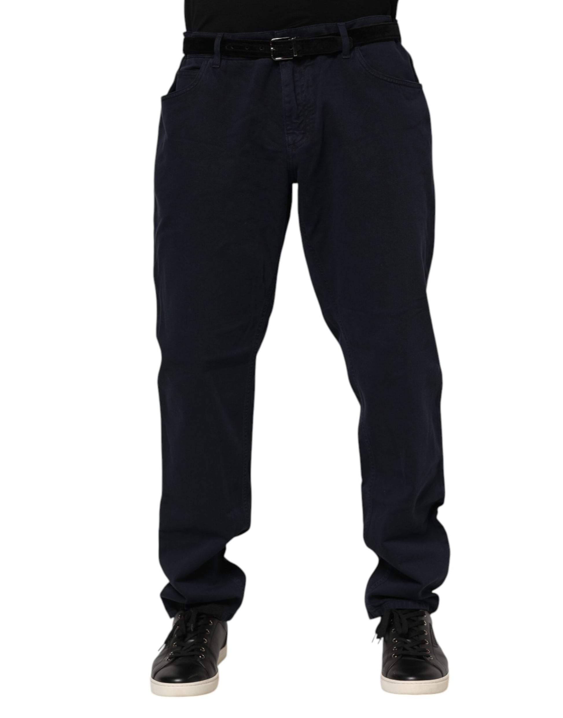 Dolce & Gabbana Black Cotton Tapered Denim Jeans Dolce & Gabbana