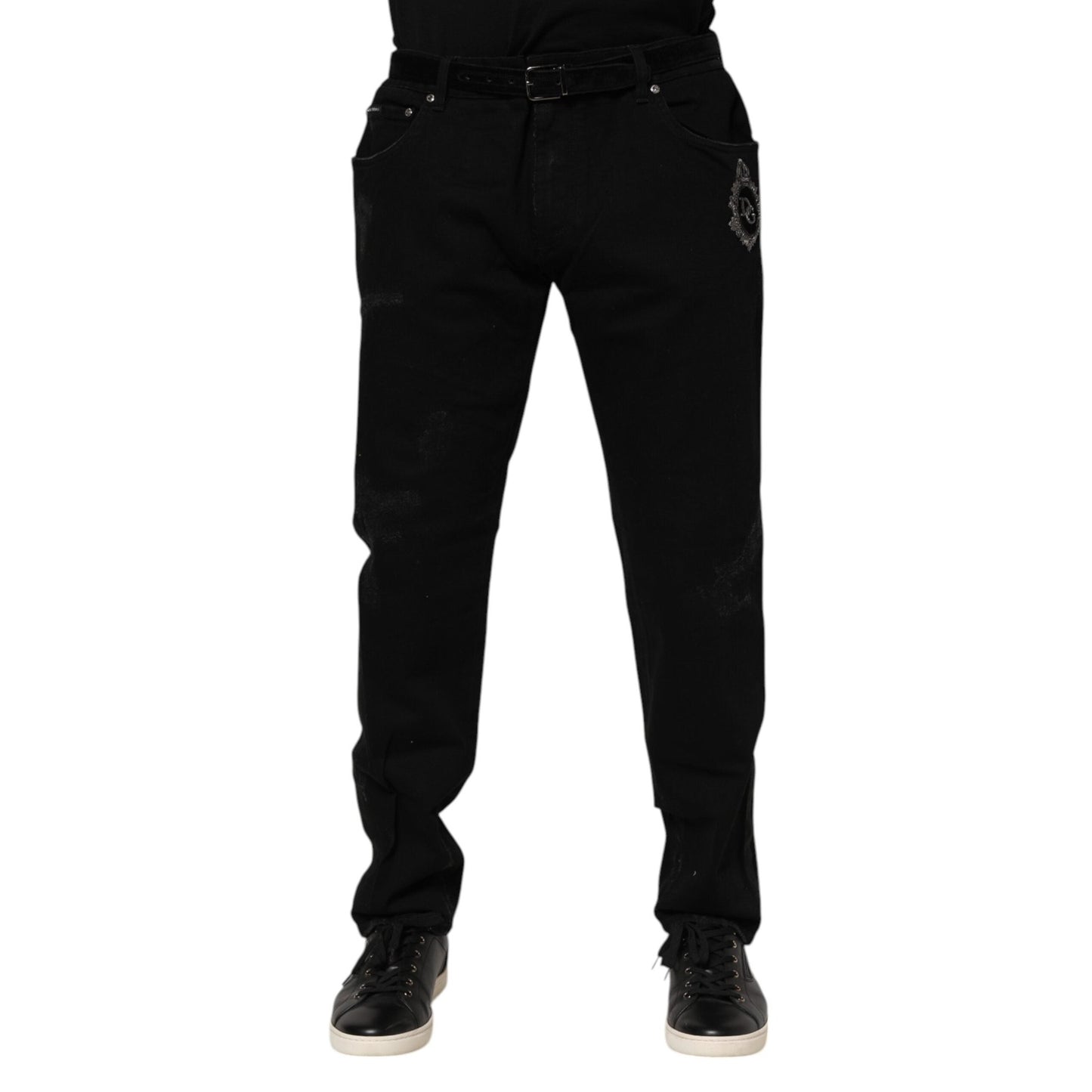 Dolce & Gabbana Black Cotton Skinny Men Denim Jeans Dolce & Gabbana
