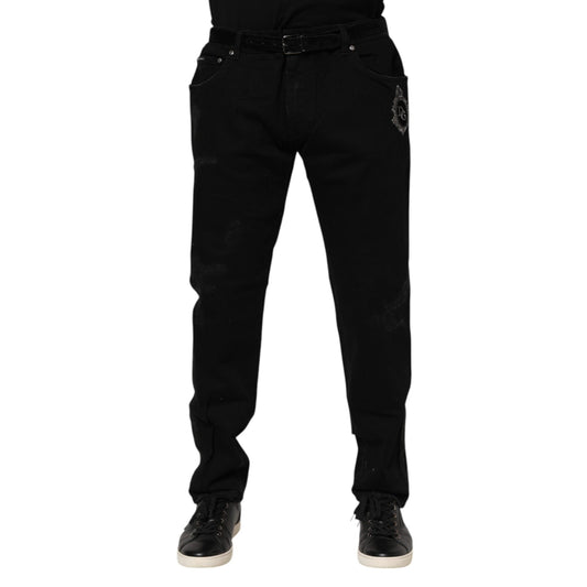Dolce & Gabbana Black Cotton Skinny Men Denim Jeans Dolce & Gabbana