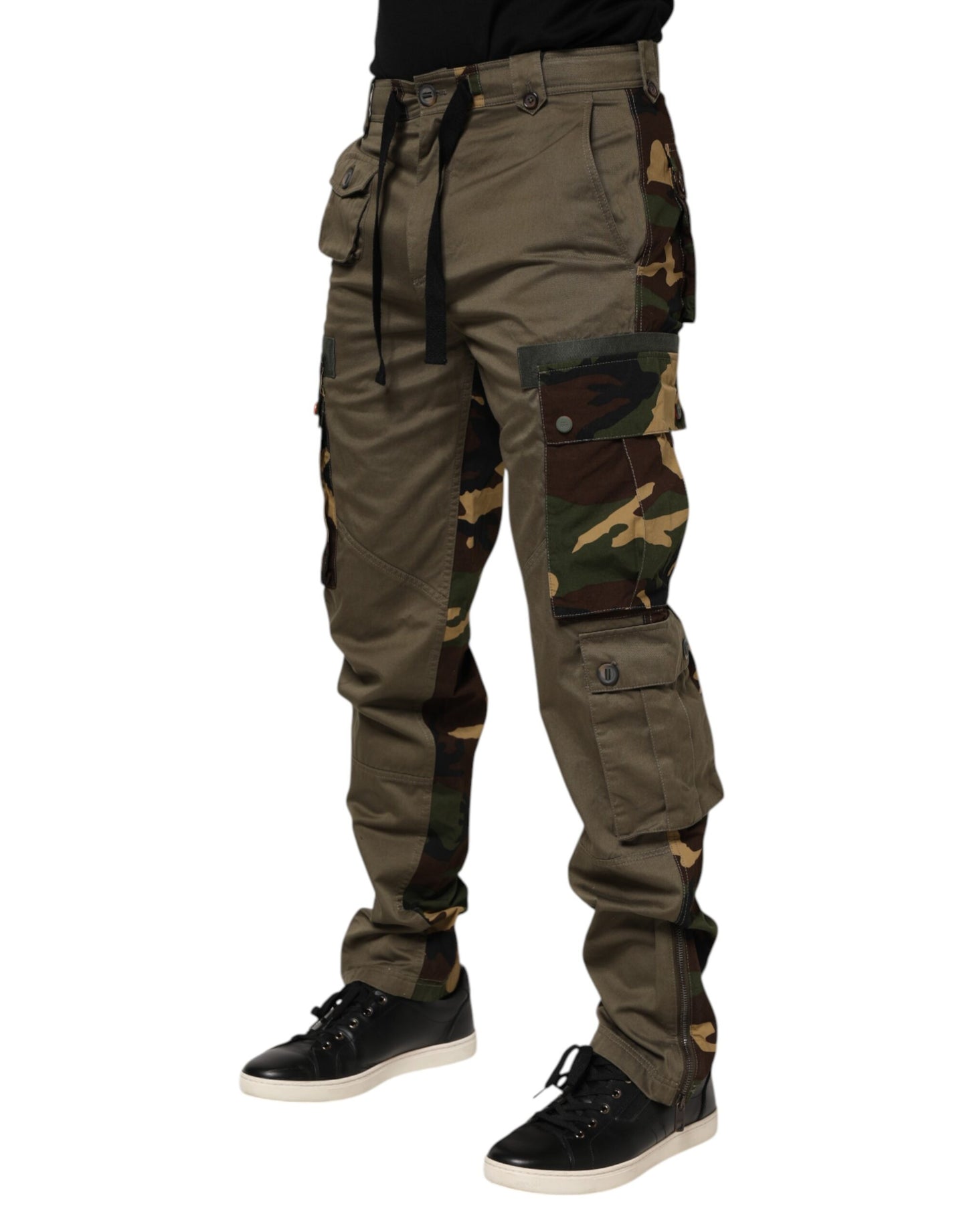 Dolce & Gabbana Brown Cotton Camouflage Cargo Pants Dolce & Gabbana