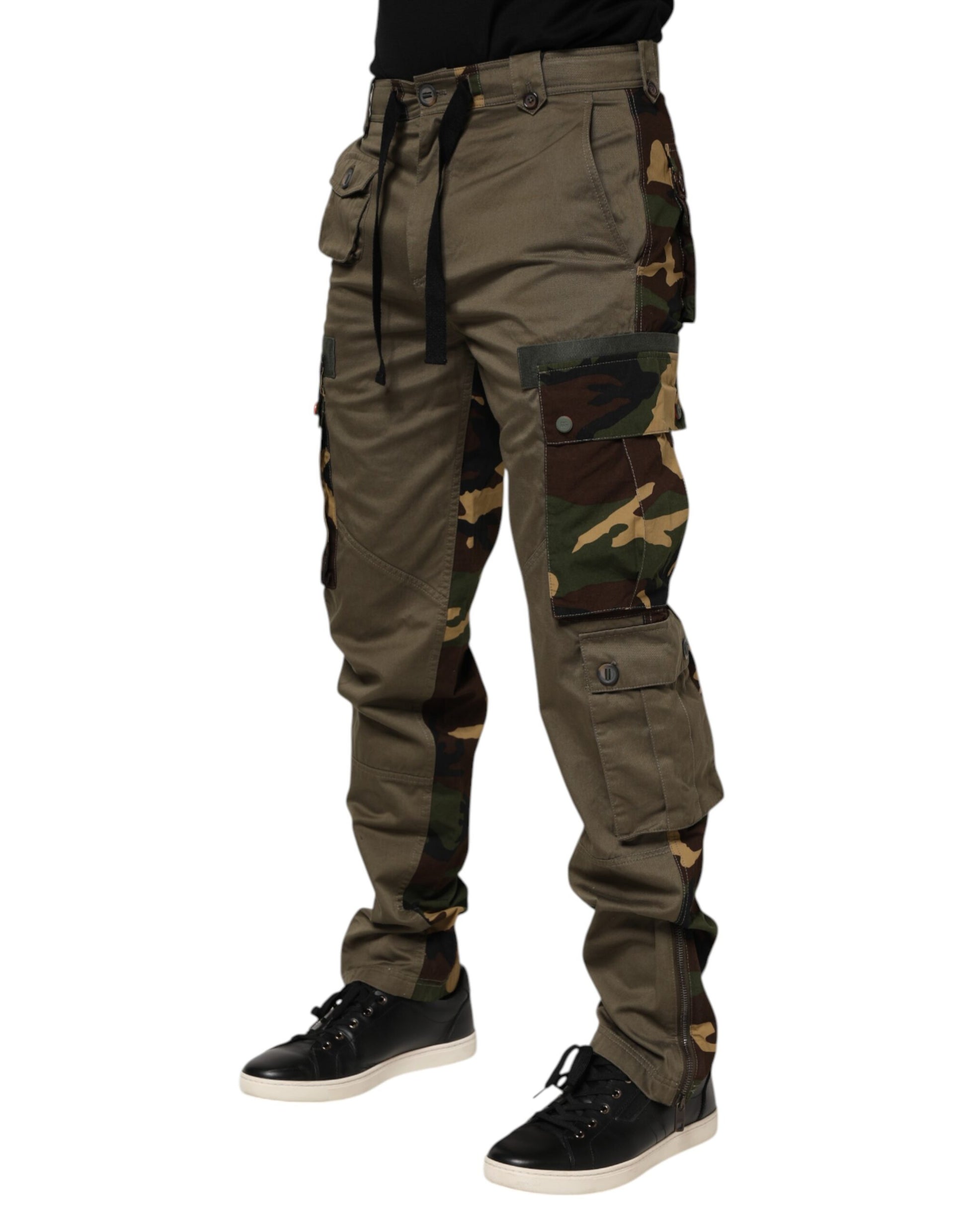 Dolce & Gabbana Brown Cotton Camouflage Cargo Pants Dolce & Gabbana