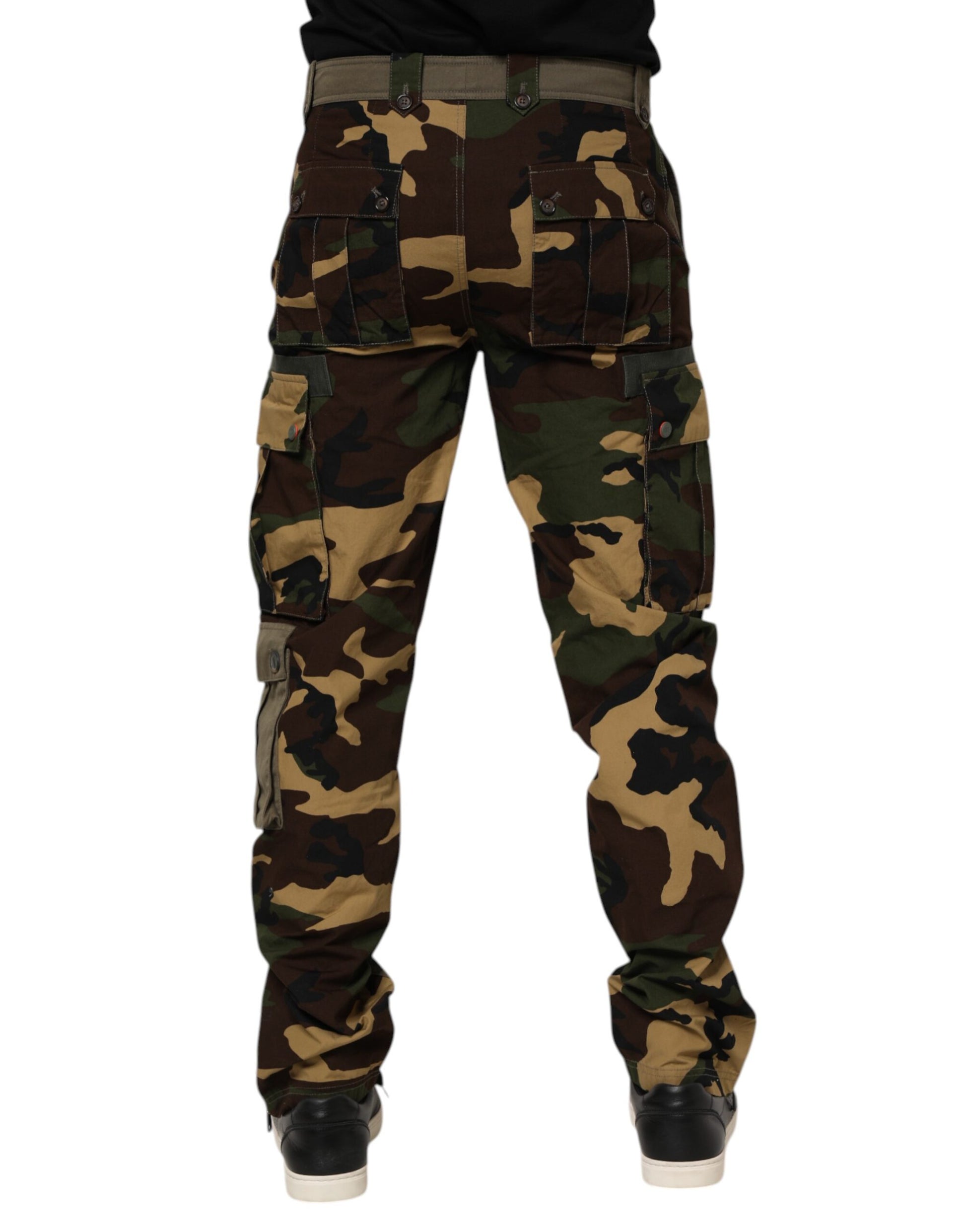Dolce & Gabbana Brown Cotton Camouflage Cargo Pants Dolce & Gabbana