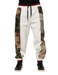 Dolce & Gabbana White Patchwork Jogger Pants - Eljoys Fashion 