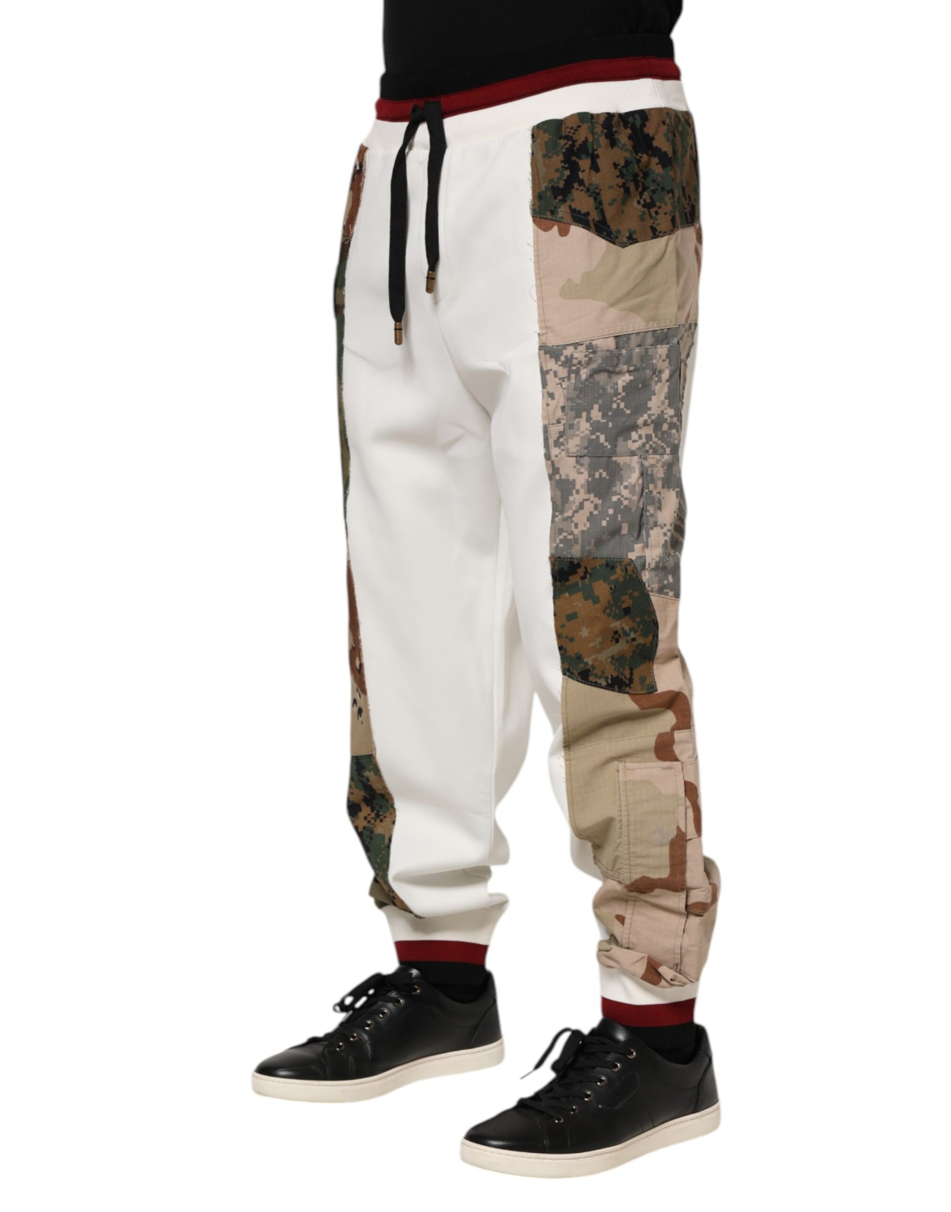 Dolce & Gabbana White Patchwork Jogger Pants Dolce & Gabbana