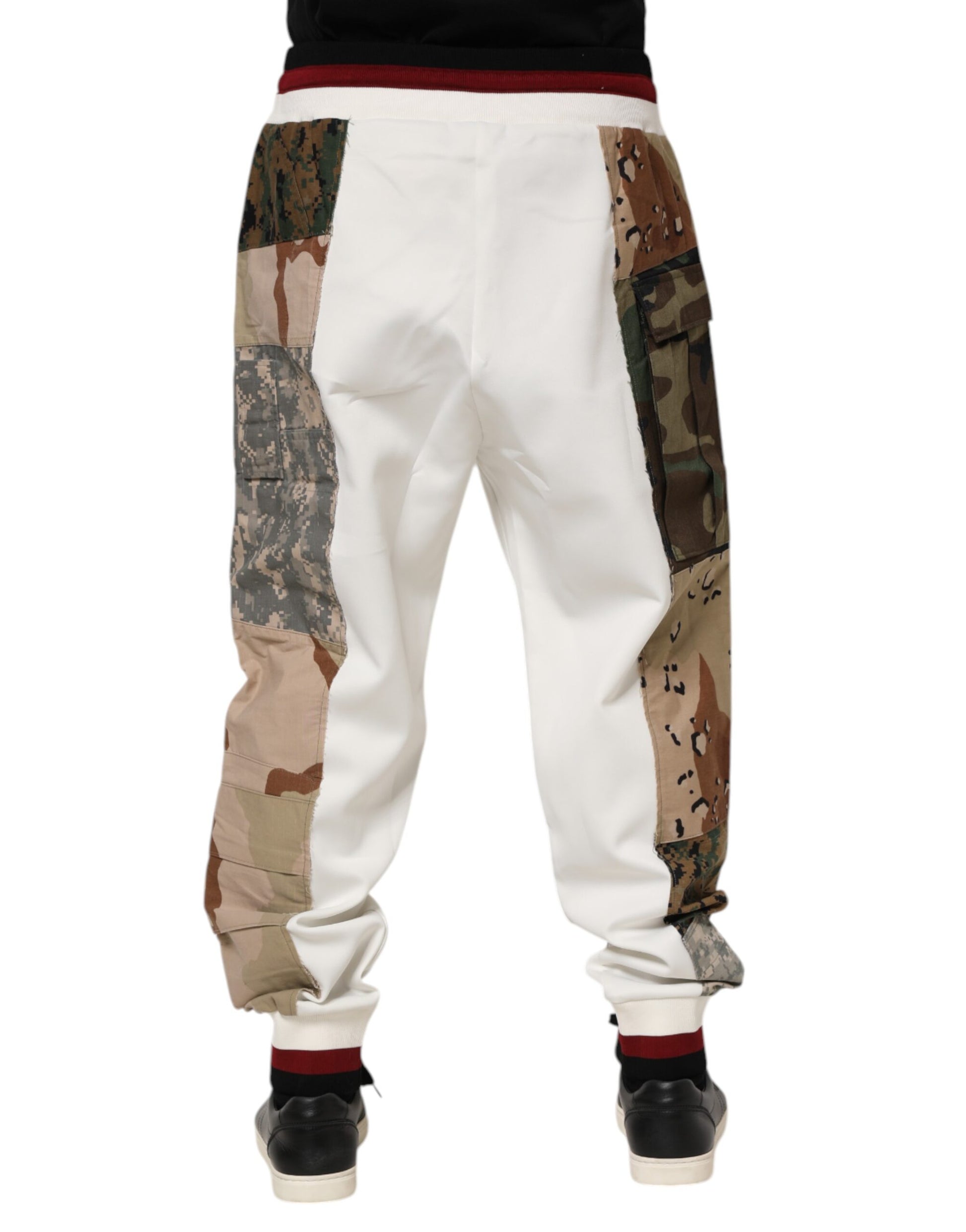 Dolce & Gabbana White Patchwork Jogger Pants Dolce & Gabbana
