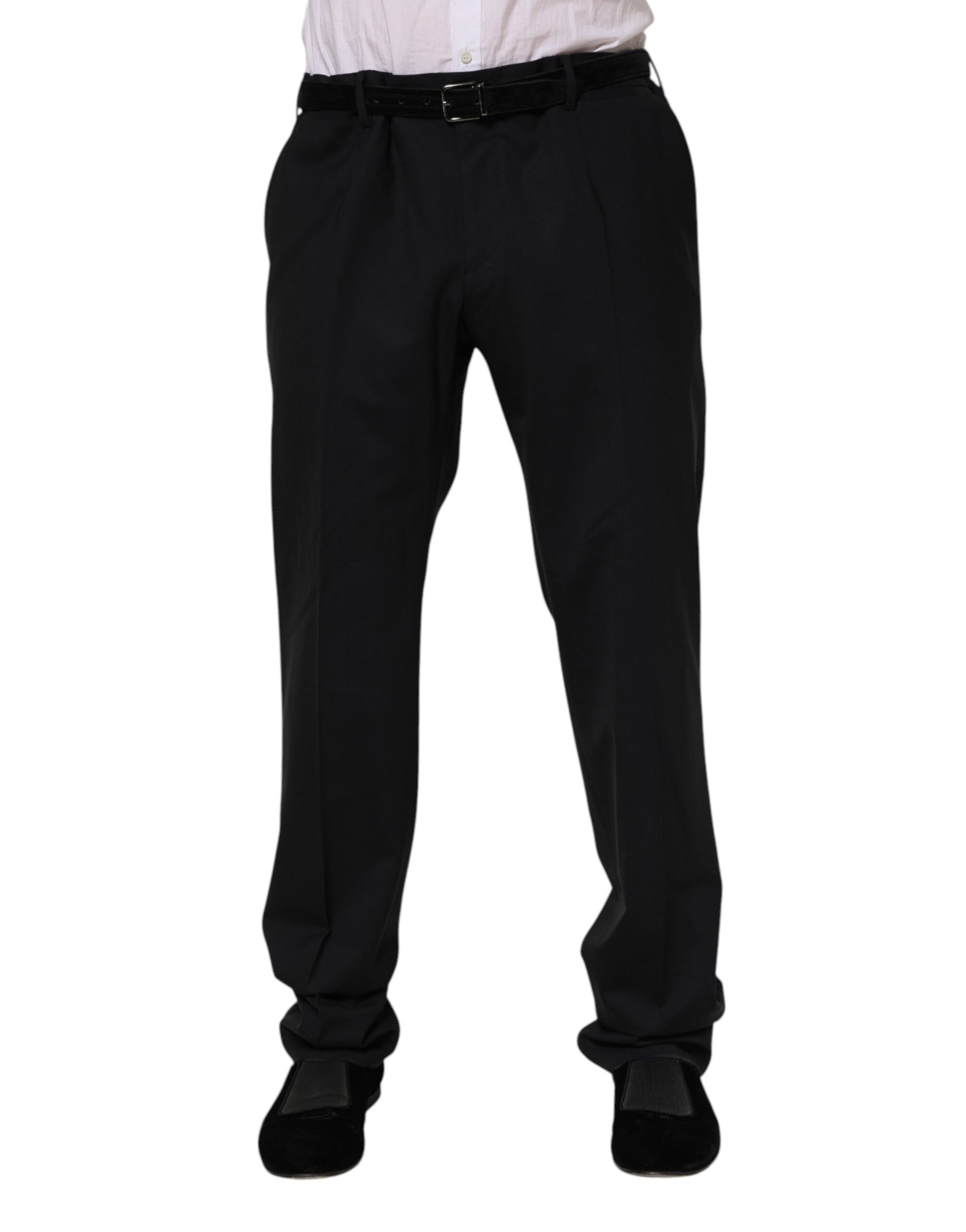 Dolce & Gabbana Black Wool Formal Dress Pants Dolce & Gabbana