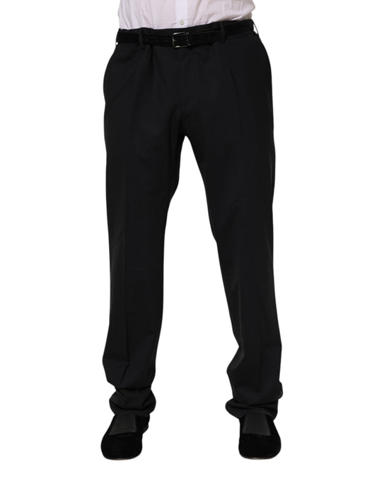 Dolce & Gabbana Black Wool Formal Dress Pants Dolce & Gabbana
