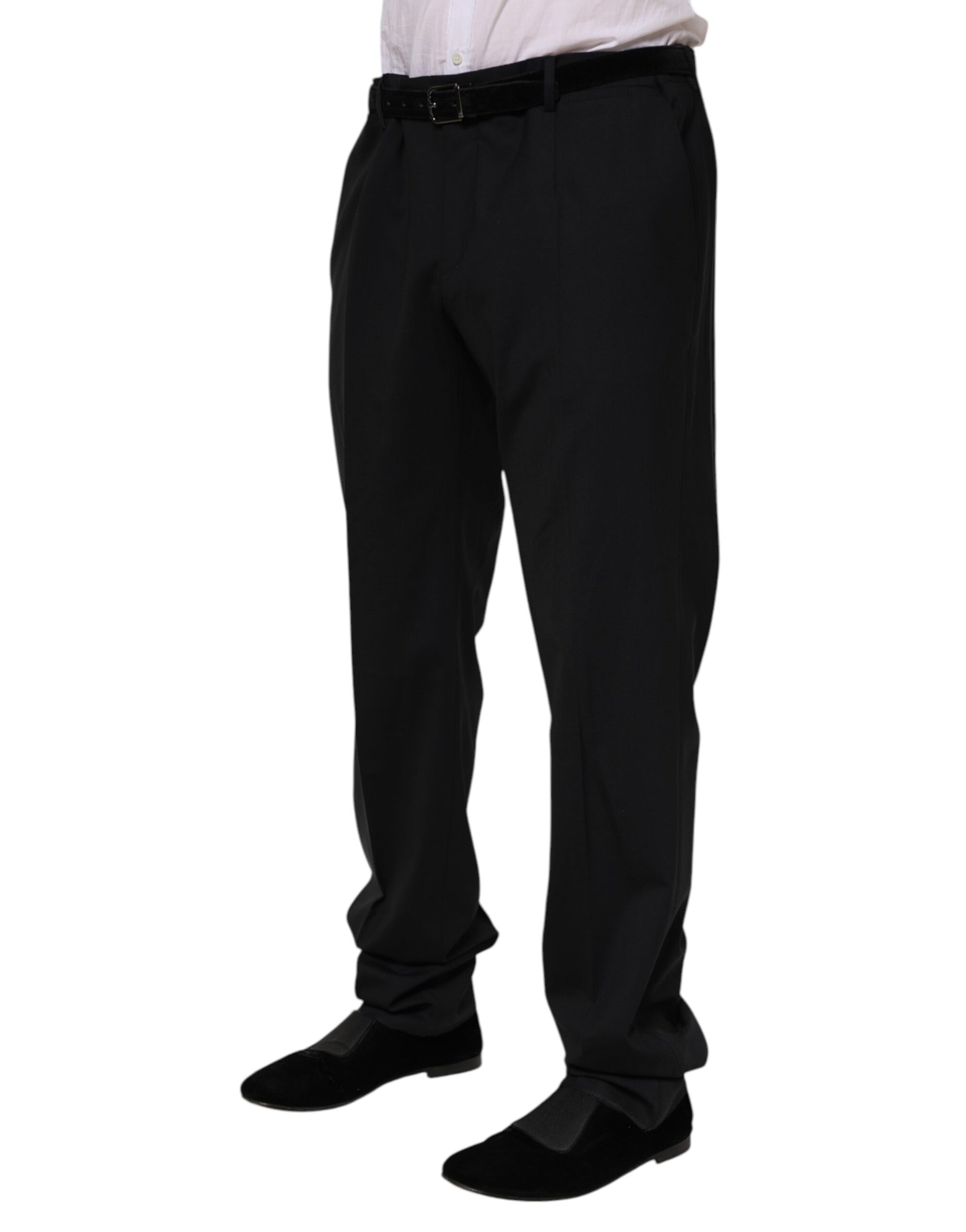 Dolce & Gabbana Black Wool Formal Dress Pants Dolce & Gabbana