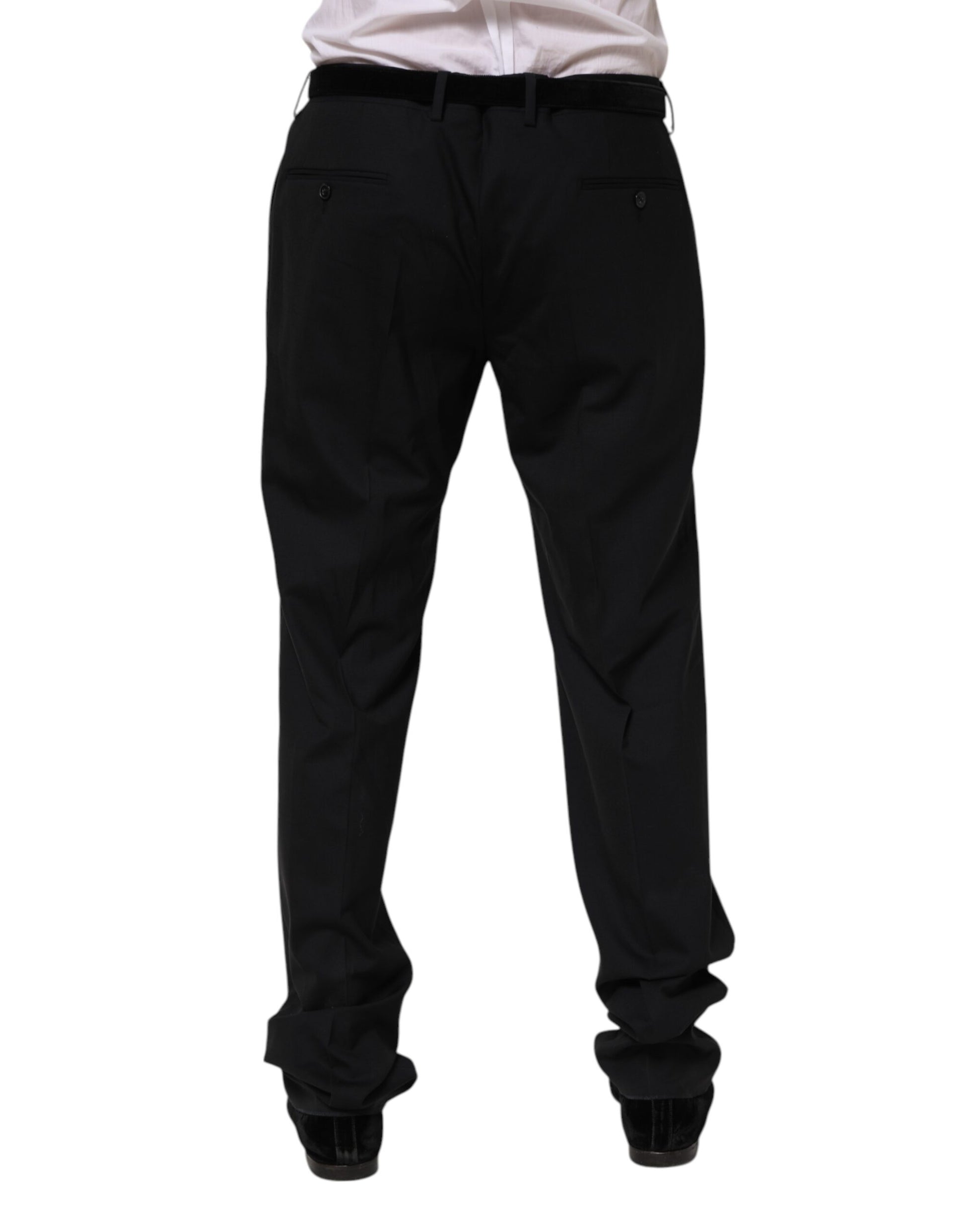 Dolce & Gabbana Black Wool Formal Dress Pants Dolce & Gabbana
