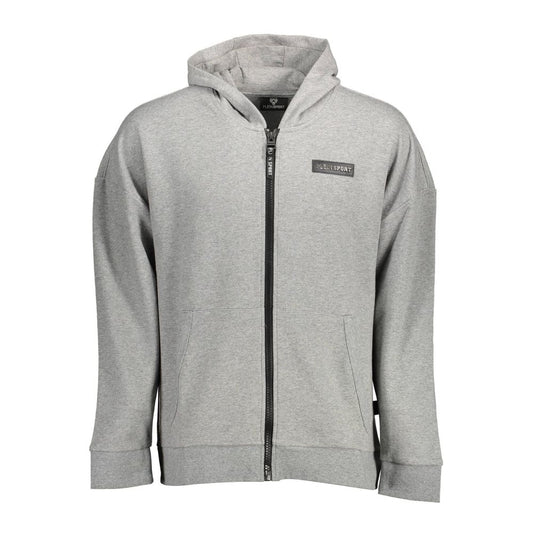 Plein Sport Gray Cotton Sweater Plein Sport