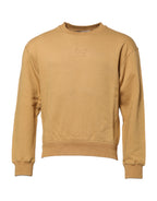 Dolce & Gabbana Mustard Cotton DG Embossed Pullover Sweater - Eljoys Fashion 