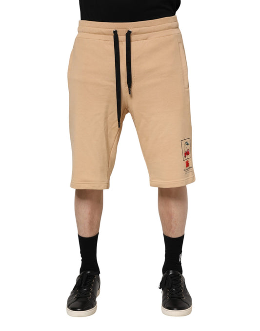 Dolce & Gabbana Yellow Cotton Men Bermuda Sweatshorts Shorts Dolce & Gabbana