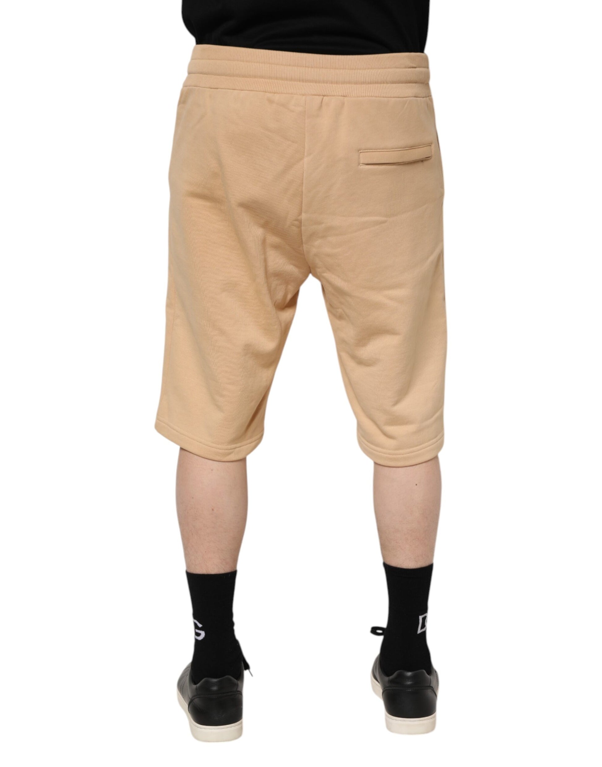 Dolce & Gabbana Yellow Cotton Men Bermuda Sweatshorts Shorts Dolce & Gabbana