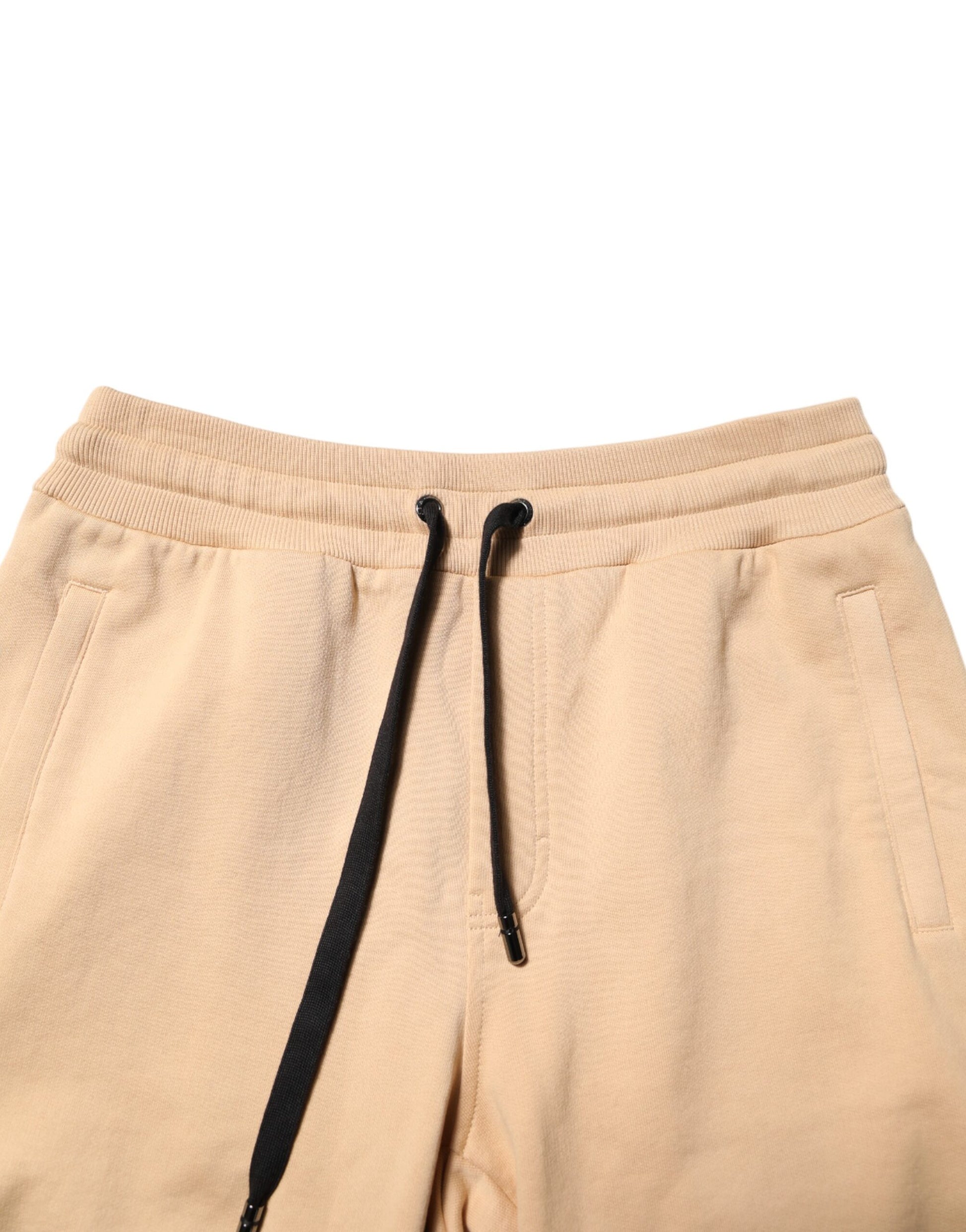 Dolce & Gabbana Yellow Cotton Men Bermuda Sweatshorts Shorts Dolce & Gabbana