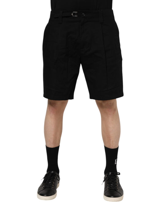 Dolce & Gabbana Black Cotton Knee Length Men Bermuda Shorts Dolce & Gabbana