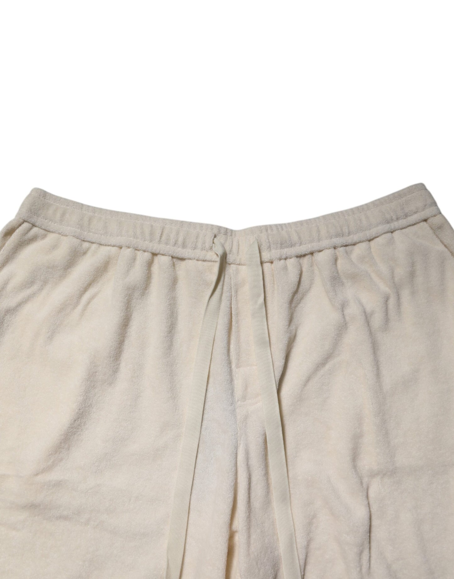 Dolce & Gabbana Ivory Cotton Men Bermuda Sweatshorts Shorts Dolce & Gabbana