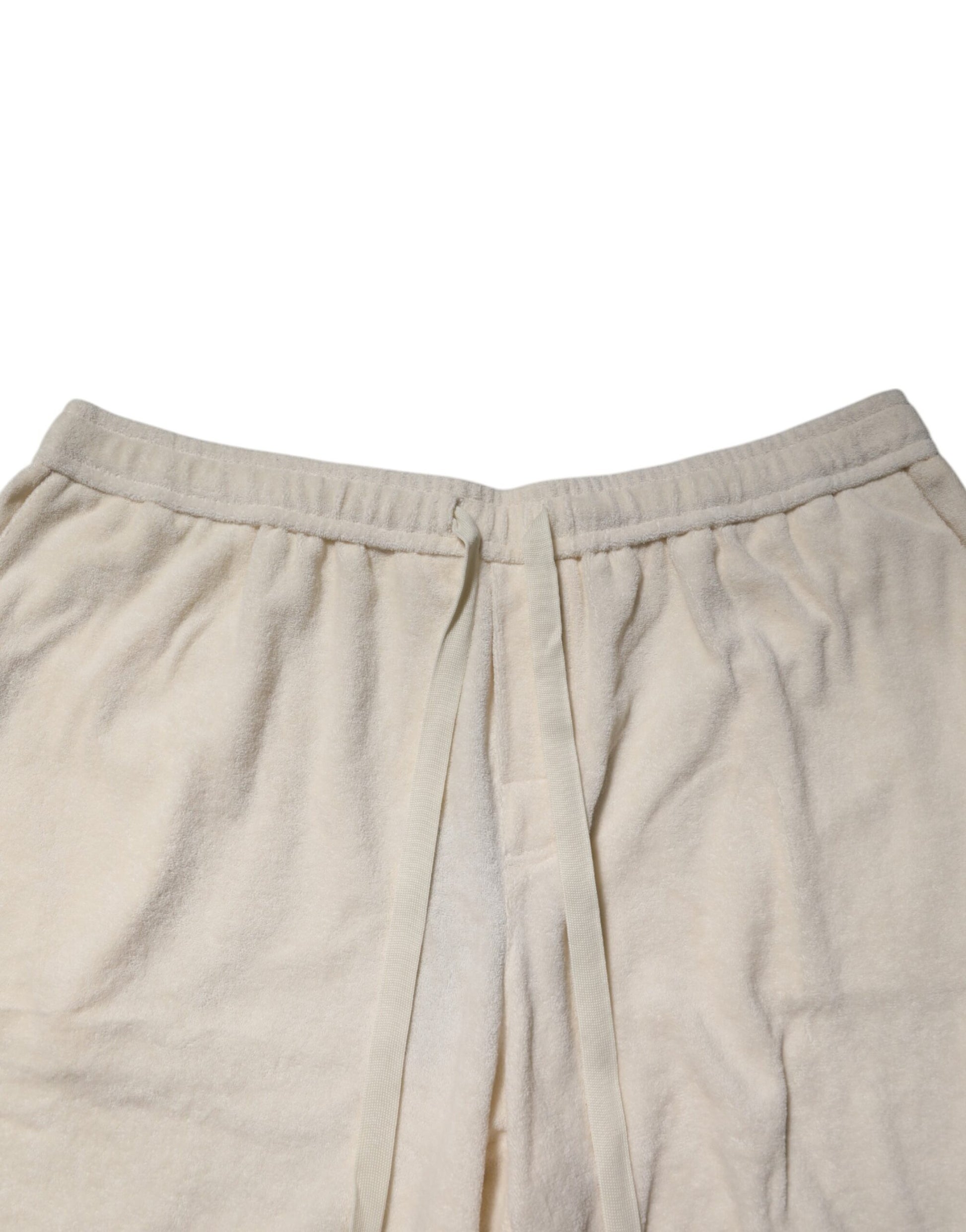 Dolce & Gabbana Ivory Cotton Men Bermuda Sweatshorts Shorts Dolce & Gabbana