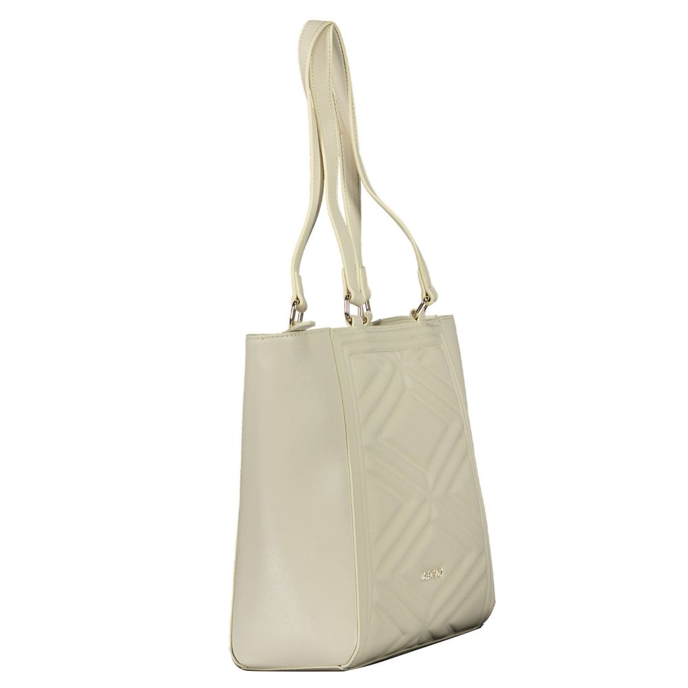 Mario Valentino beige polyurethane women's bag with sleek design and gold-tone hardware, perfect for stylish everyday use.