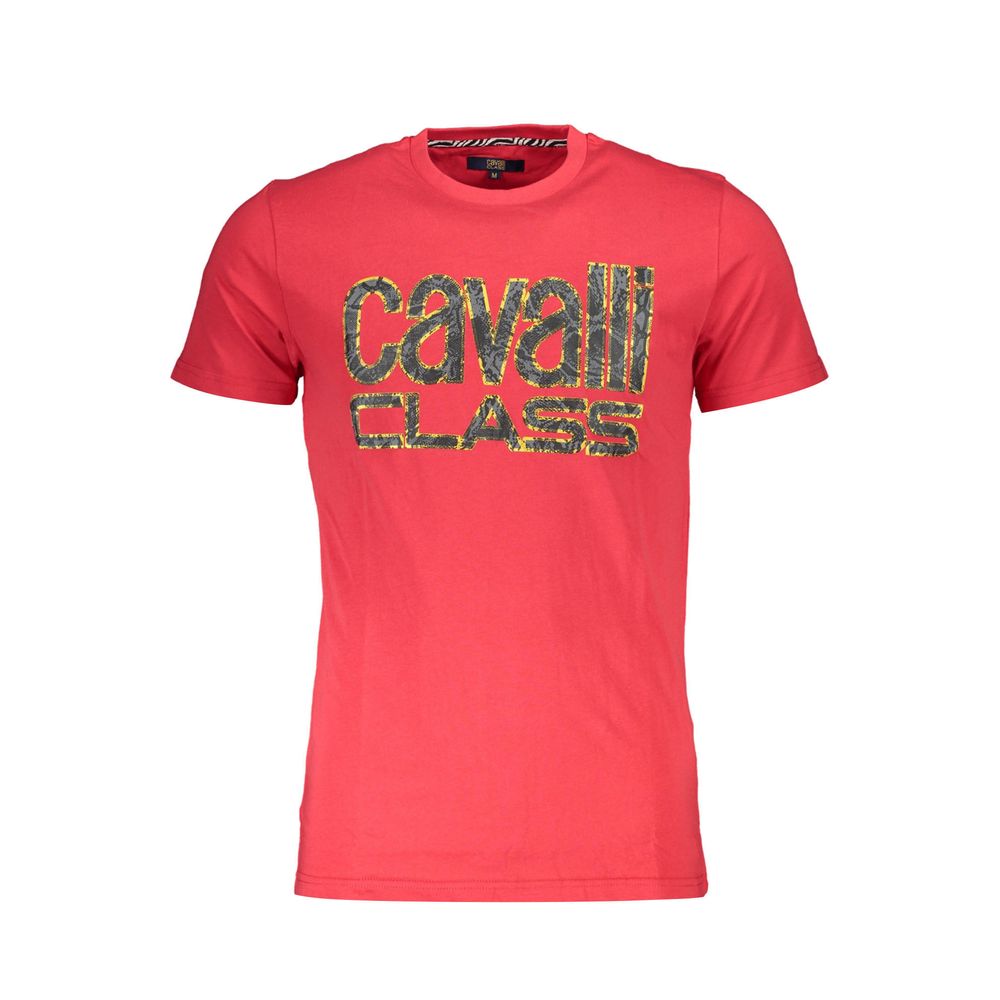 Cavalli Class Red Cotton T-Shirt Cavalli Class