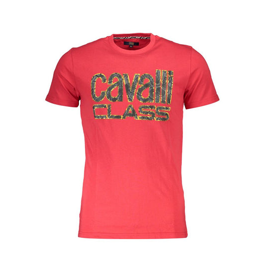 Cavalli Class Red Cotton T-Shirt Cavalli Class
