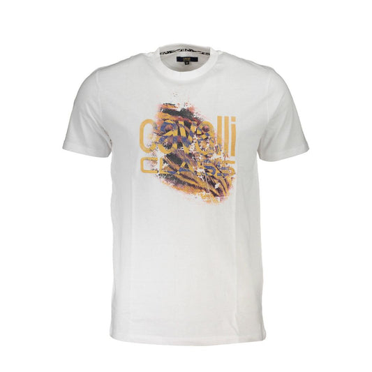 Cavalli Class White Cotton T-Shirt Cavalli Class