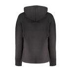 Black cotton women's sweatshirt by Calvin Klein, featuring a relaxed fit and classic logo design.