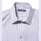 Dolce & Gabbana White Blue Striped Cotton GOLD Formal Shirt